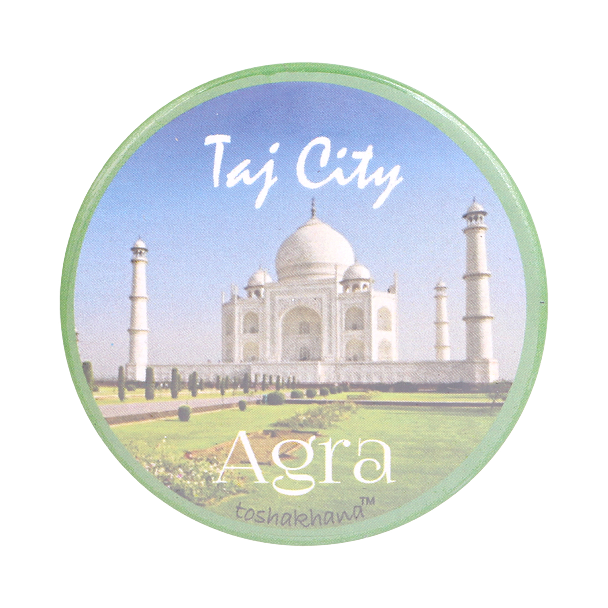 Button Pin Badge cum Fridge Magnet Taj City Agra